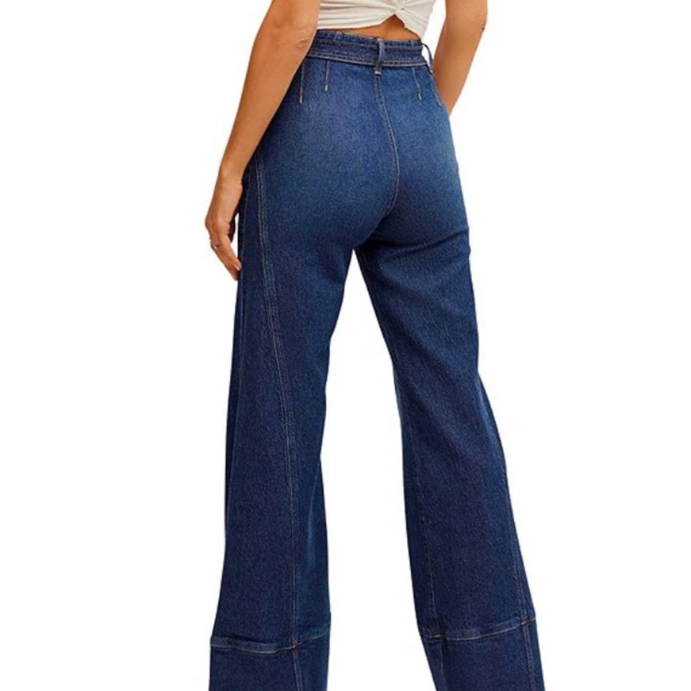 Free People Blue Flare & Wide Leg Jeans - Picture 4 of 9